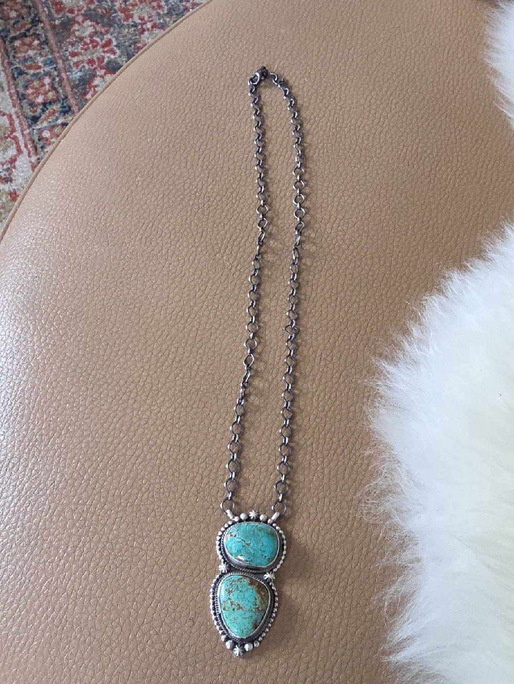 Beautiful NWOT Native American Navajo Scott Skeets Turquoise Necklace ๐ฉต๐ค๐๐ - Picture 10 of 16